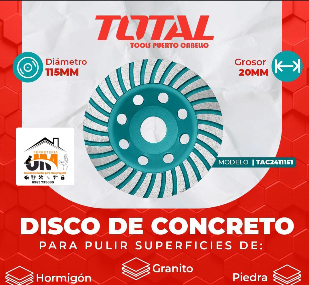 DISCO DE DESVASTE TOTAL DE 115mm