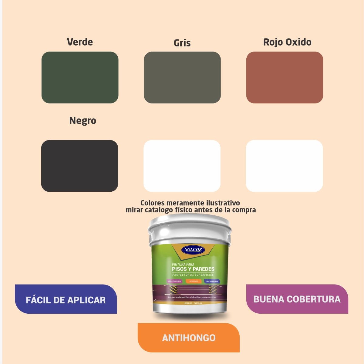 Solcor Pintura Látex Acrílico - Piso y Pared