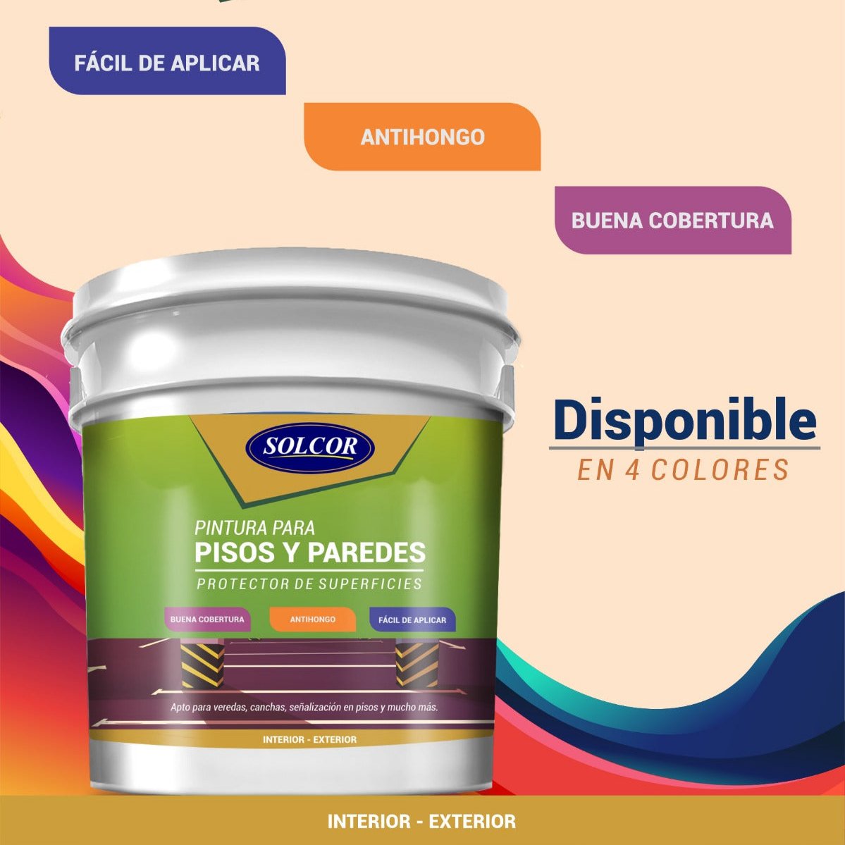 Solcor Pintura Látex Acrílico - Piso y Pared