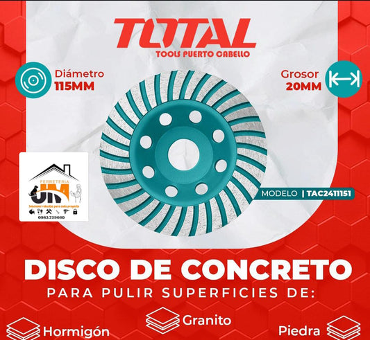 DISCO DE DESVASTE TOTAL DE 115mm