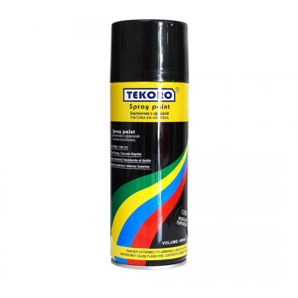 PINTURA EN AEROSOL TEKORO 400ML NEGRO ALTATEMPERATURA