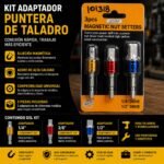 KIT ADAPTADOR PUNTERA TALADRO 3PZAS 1 / 4 3 / 8 1 / 2