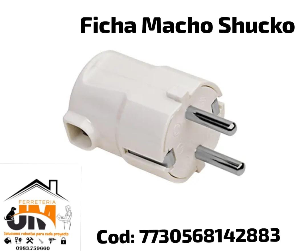 FICHA MACHO SCHUKO CONATEL 2X16A+T BLANCO         