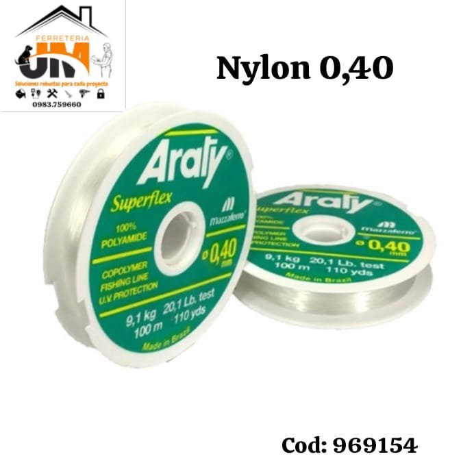 NYLON P/PESCA ARATY 0.40MM                        