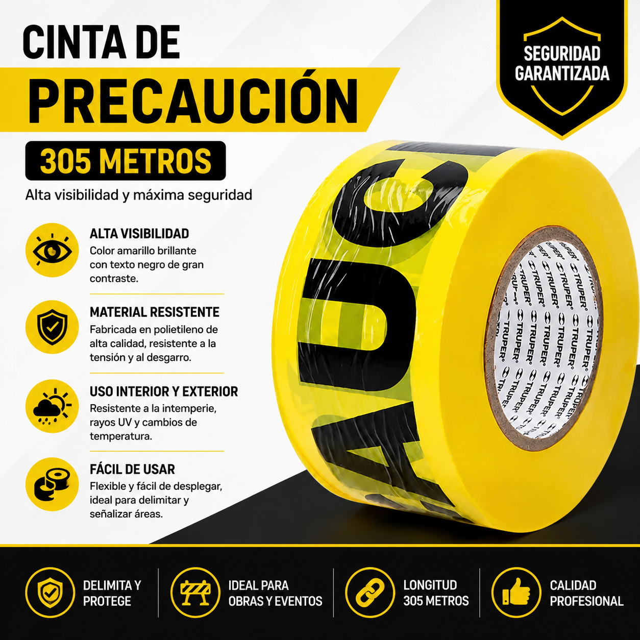 7feea518-7452-4cdc-804c-4c00319ce73f CINTA ZEBRADA NEGRO / AMARILLO 200MTS - Imagen 1