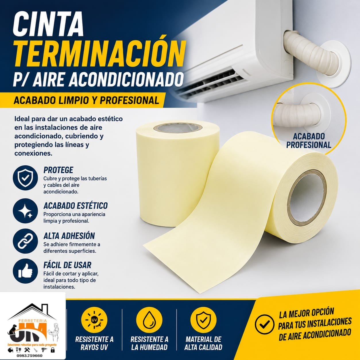 CINTA TERMINA CION CINTA TERMINACION GOLDMAN 15MTS - Imagen 1