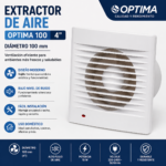 EXTRACTOR AIRE 100MM 4 OPTIMA 220V