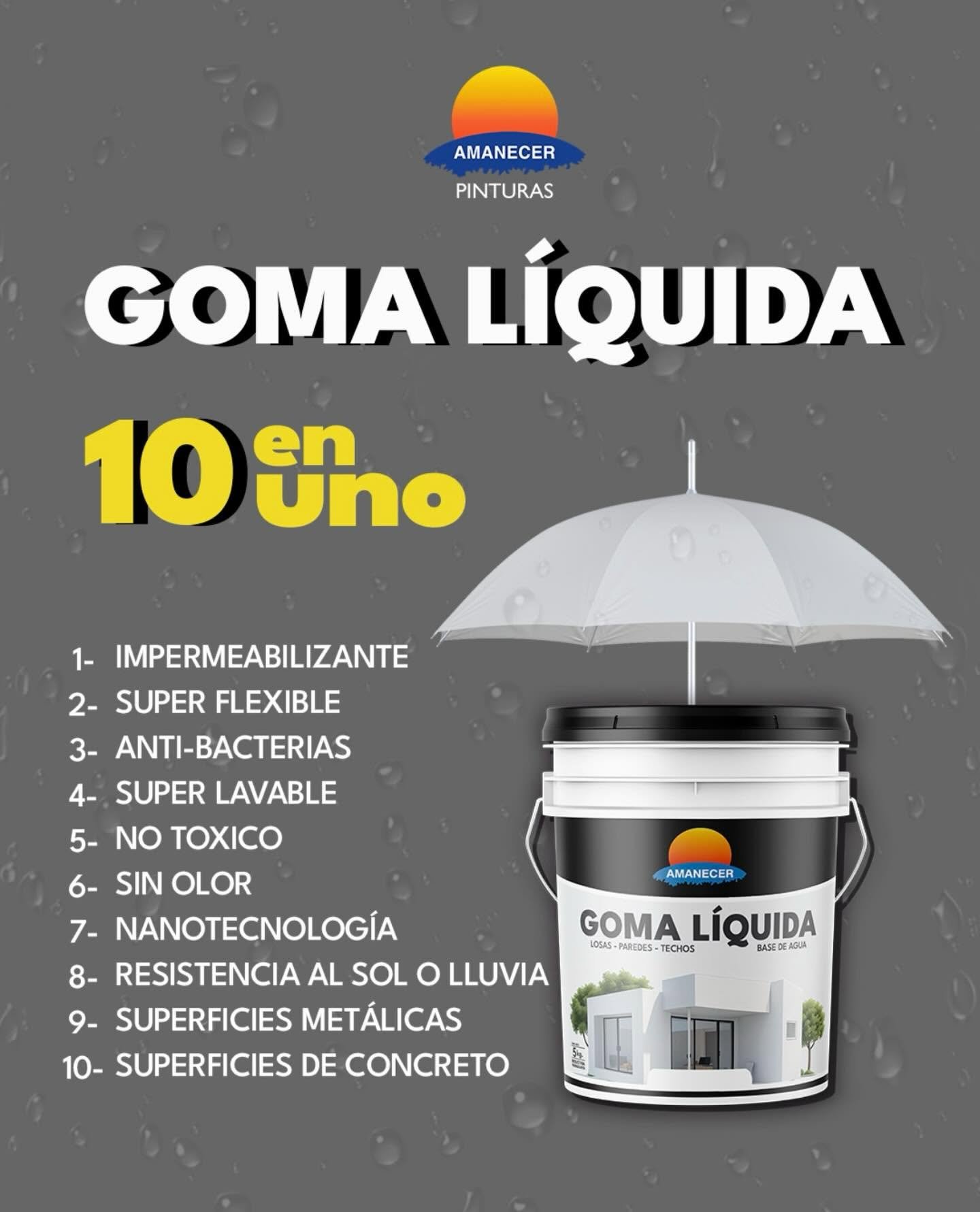 GOMA LIQUIDA GRIS 21KG PINTURA GOMA AMANCER 21KG GRIS PLOMO GOMA LIQUIDA - Imagen 1