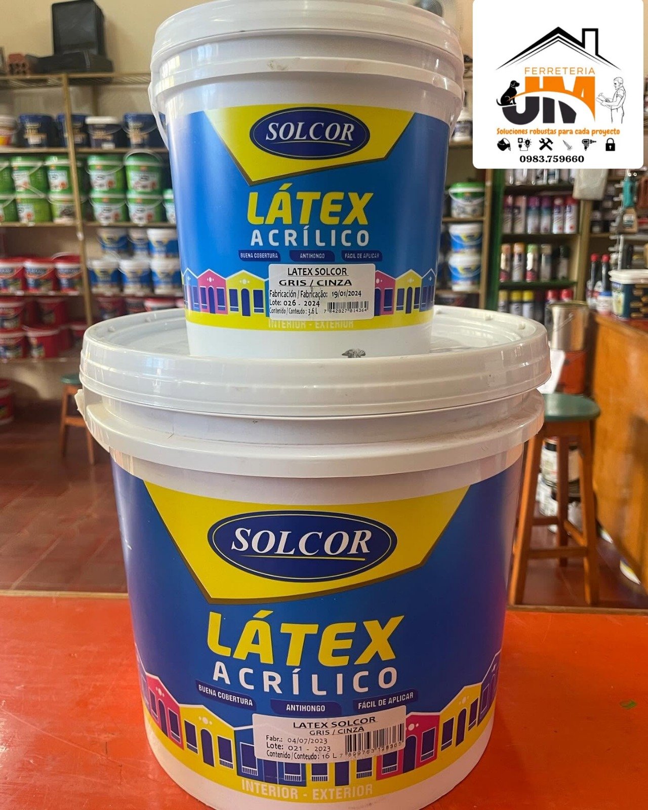 SOLCOR PINTURA LATEX ACRIL 3 6LTS SOLCOR ARENA - Imagen 1