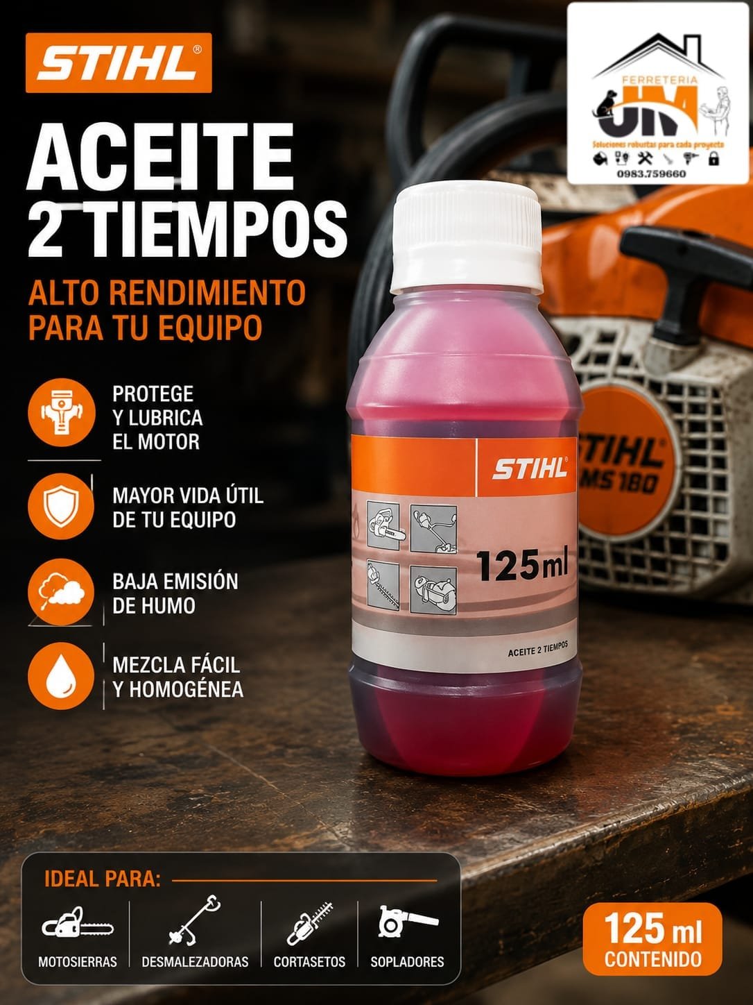 STIHL ACEITE 2T STIHL 125ML P - Imagen 1