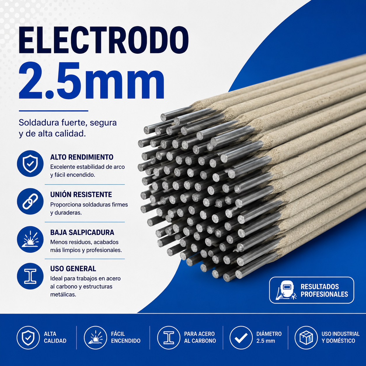 d4c46bc0-9a1b-41a7-ab54-9e2c09328da8 ELECTRODO DENVER 3 25MM E6013 13A - Imagen 1