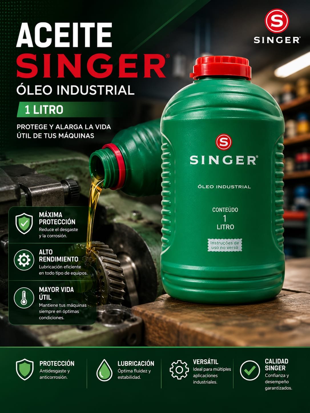 singer ACEITE SINGER 1LT - Imagen 1