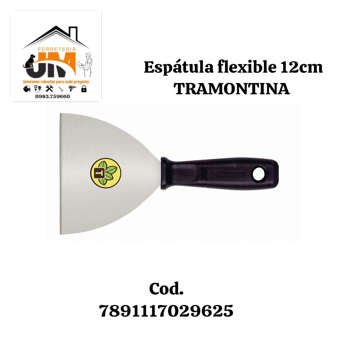 ESPATULA TRAMONTINA 12CM M / NEGRO 77396 / 125