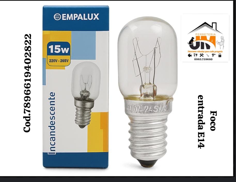 LAMPARA INC 15W E14 220V EMPALUX PARA HELADERA
