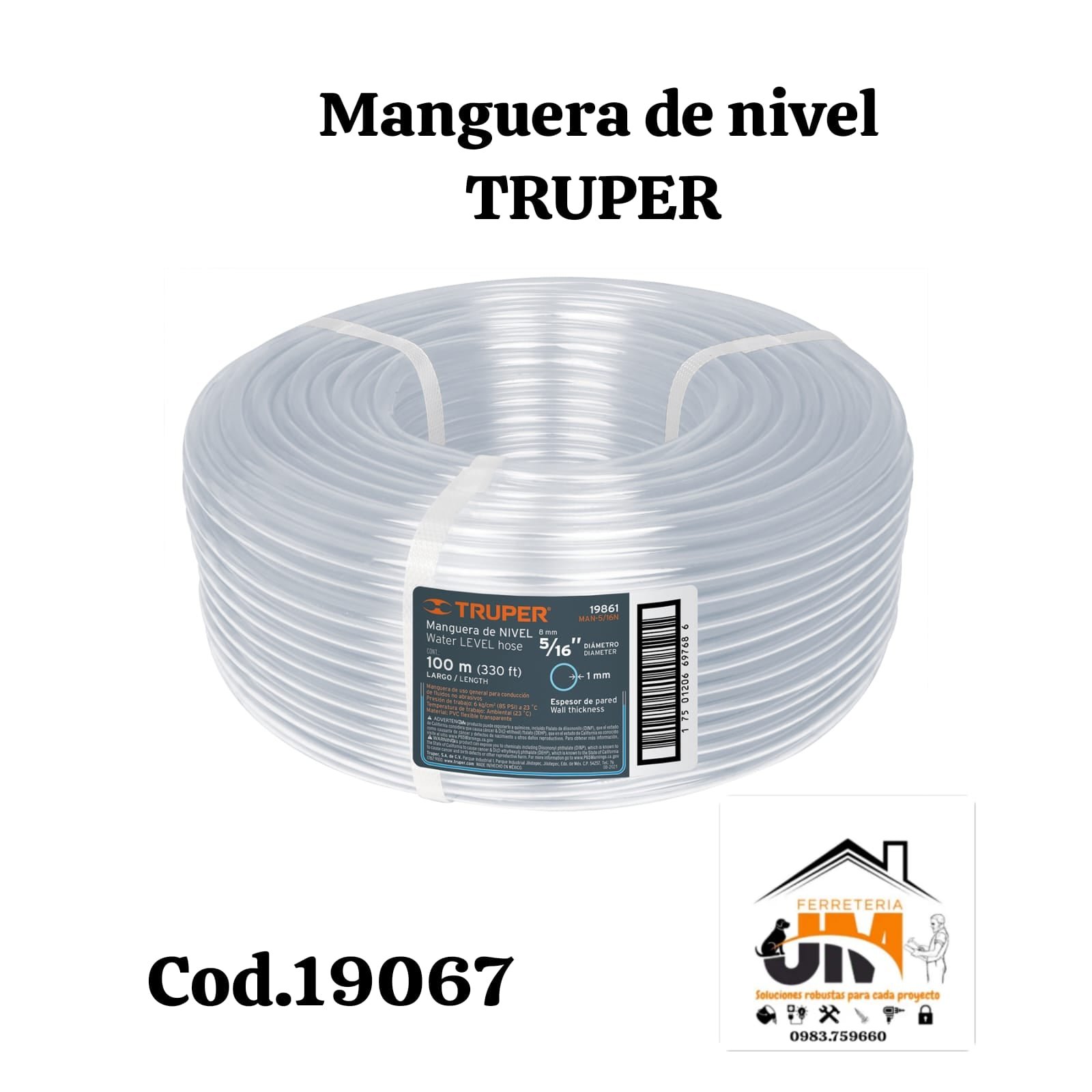 MANGUERA NIVEL FINO 1 / 4X1MM 100MTS