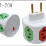 ADAPTADOR REDONDO BRASIL 6TOMA C / FUSIBLE 10 / 20A BLANCO