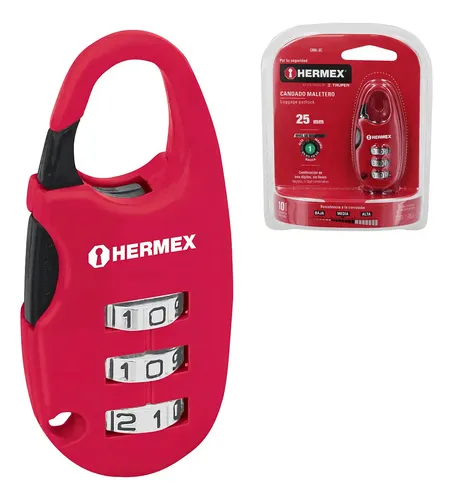CANDADO COMBINADO HERMEX CANDADO PARA MALETA HERMEX 25MM COMBINACION - Imagen 1