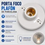 PORTALAMPARA PLAFON BLANCO E27 PORCELANA GR