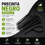 PRECINTA 08X200MM NEGRO ECOVILLE