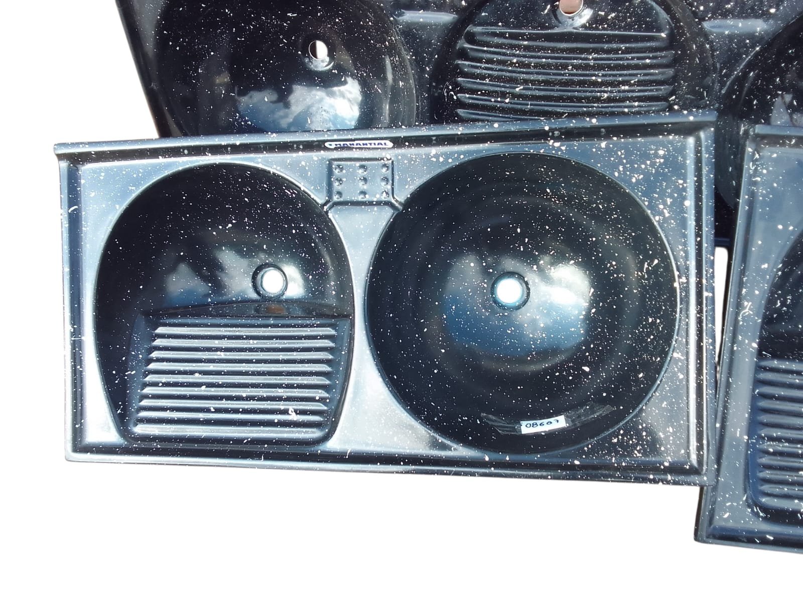 PILETA DE 2 BACHA PILETA FIBRA 2 BACHA PARA ROPA REDONDO NEGRO MANANT - Imagen 1