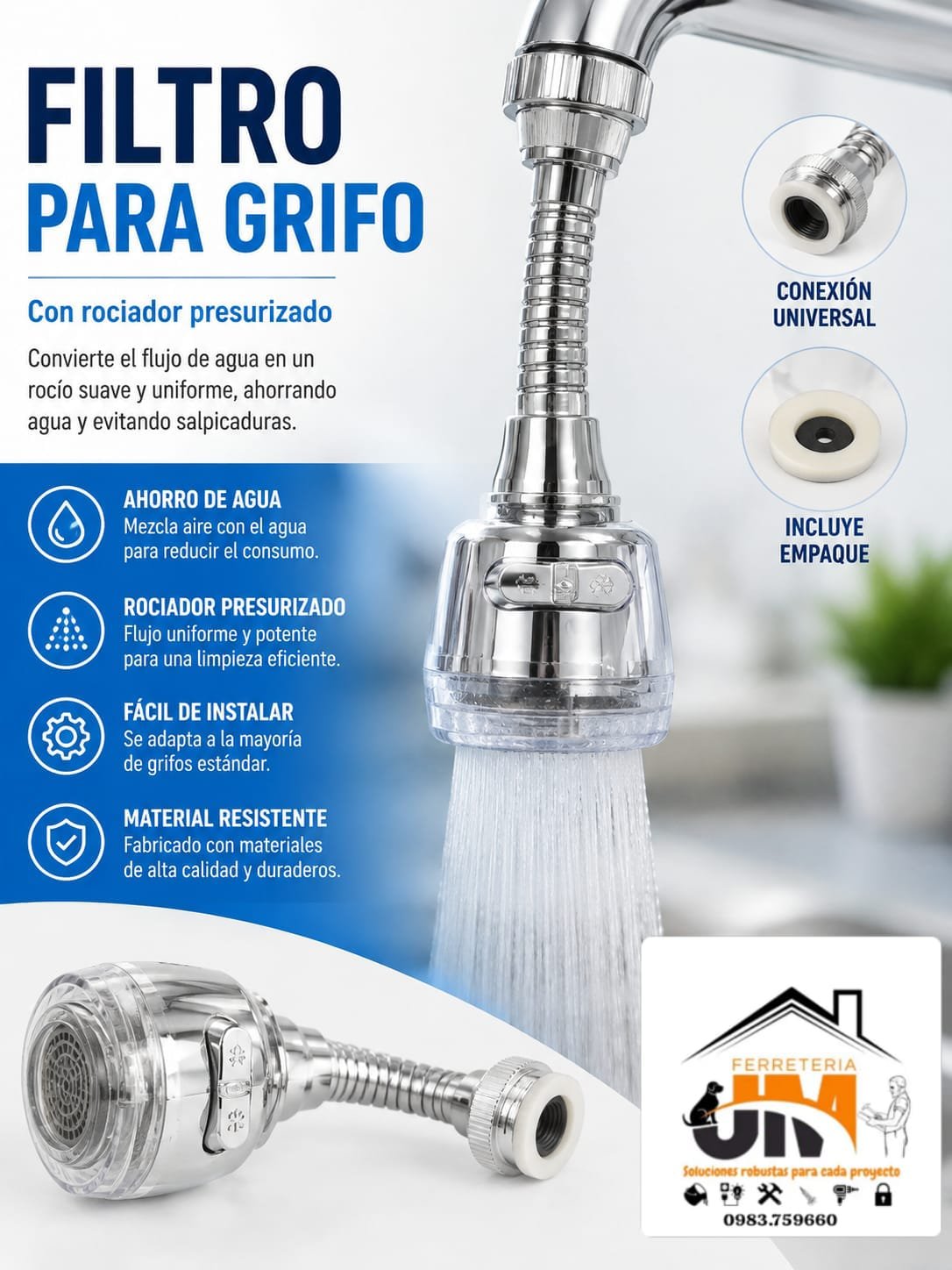 FILTRO PARA GRIFO EXTENFIBLE REDOND